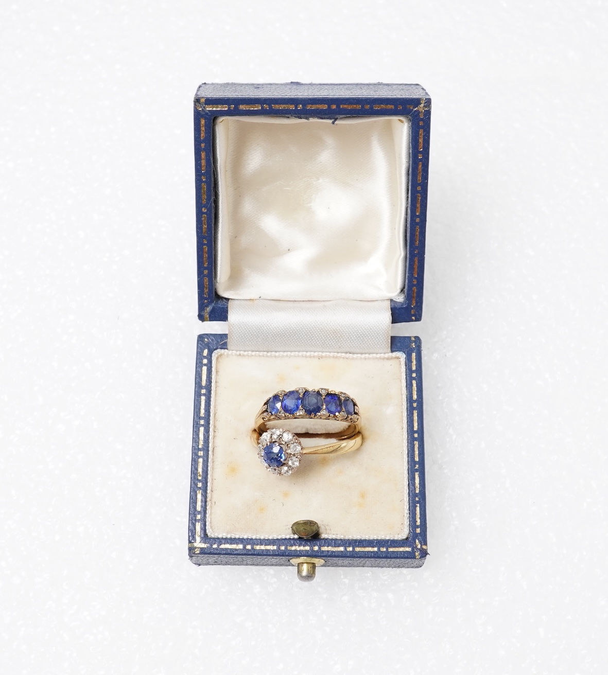 Two sapphire and diamond rings, early 20th century